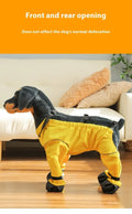 Pet anti-dirty pants in yellow, dog outing shoe cover, casual polyester pet clothing for small to large dogs