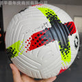 Fluorescent green PU football Size 5 with seamless thermal adhesive patch construction