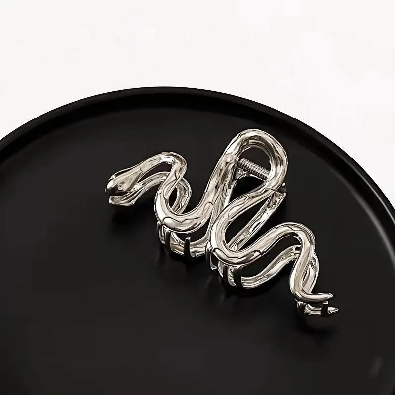 Slytherin serpentine metal hair clip 10.5cm in silver or gun black colour
