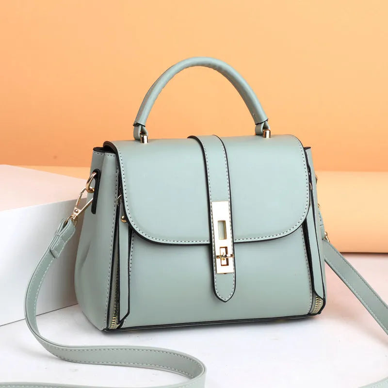 Women's soft PU leather messenger bag in square vertical design with single shoulder strap