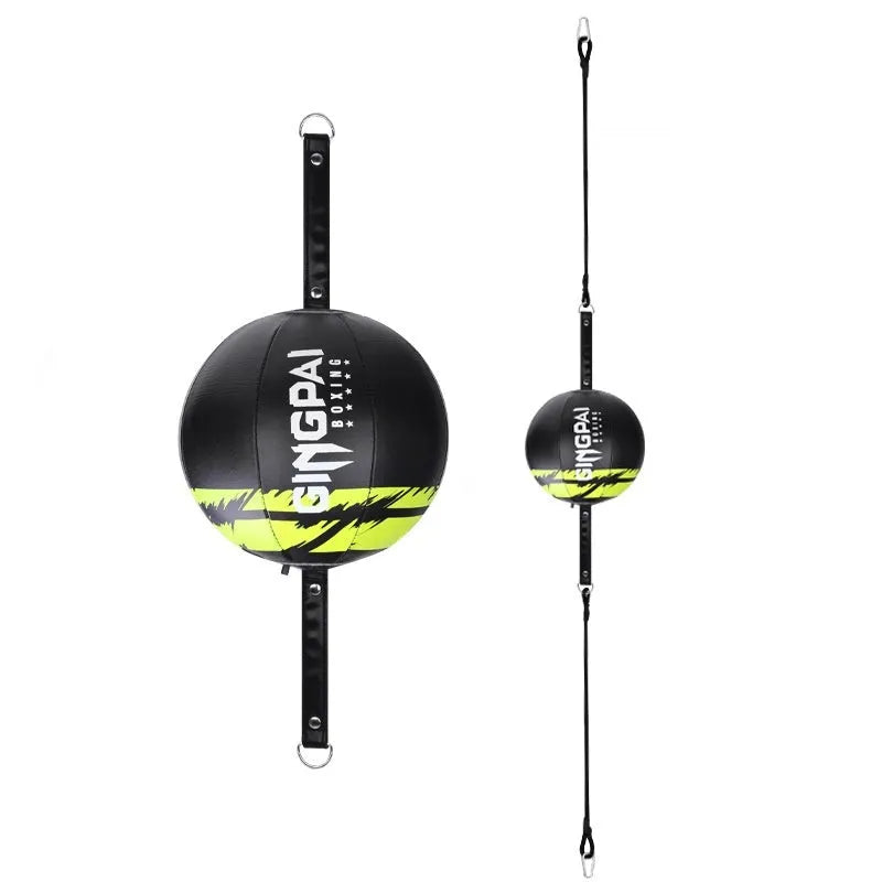Black hanging boxing speed ball for reaction and dodge training with PU construction