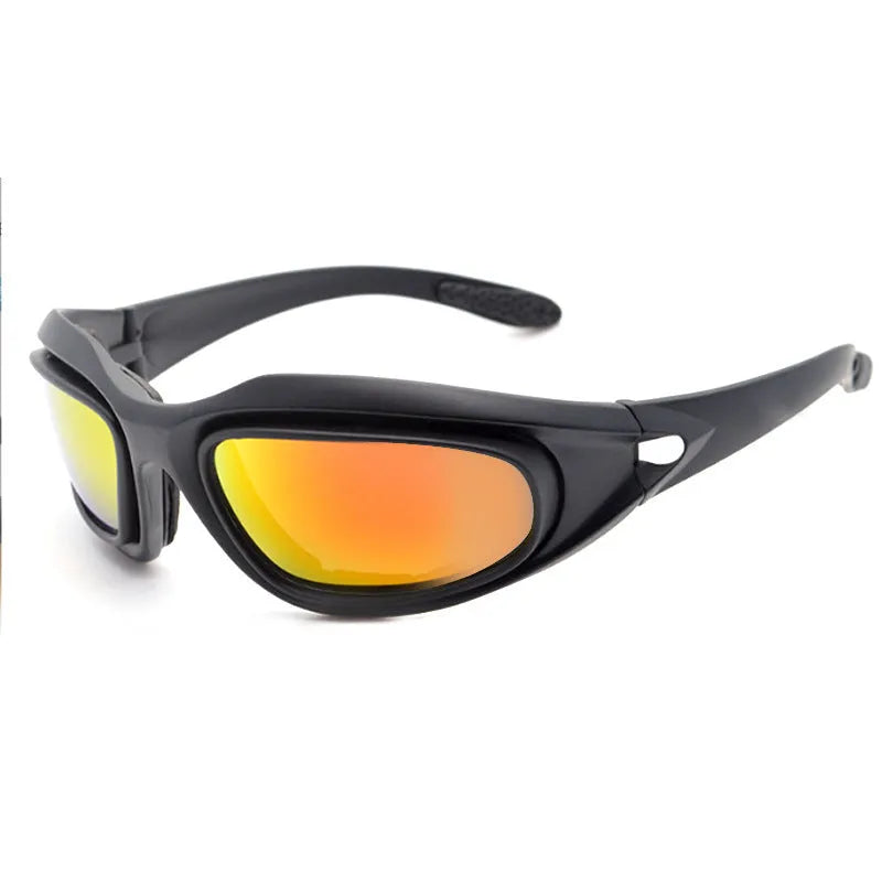 Tactical sunglasses with polarised lenses for outdoor cycling and sports activities