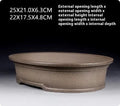 Handmade antique oval purple sand ceramic bonsai pot for succulents.