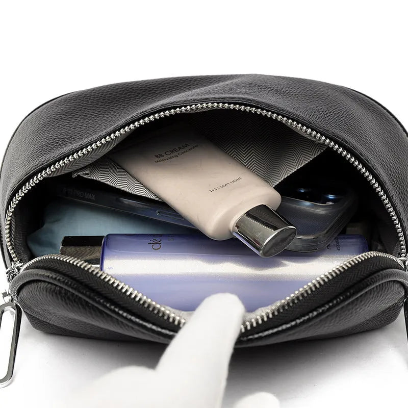 Women's soft PU leather casual messenger bag in saddle shape with single strap, shown in green colour.