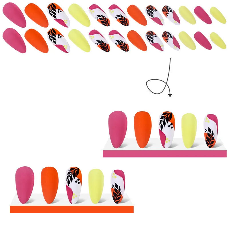 Wear Armour medium almond frosted nail stickers showing four different pattern designs.