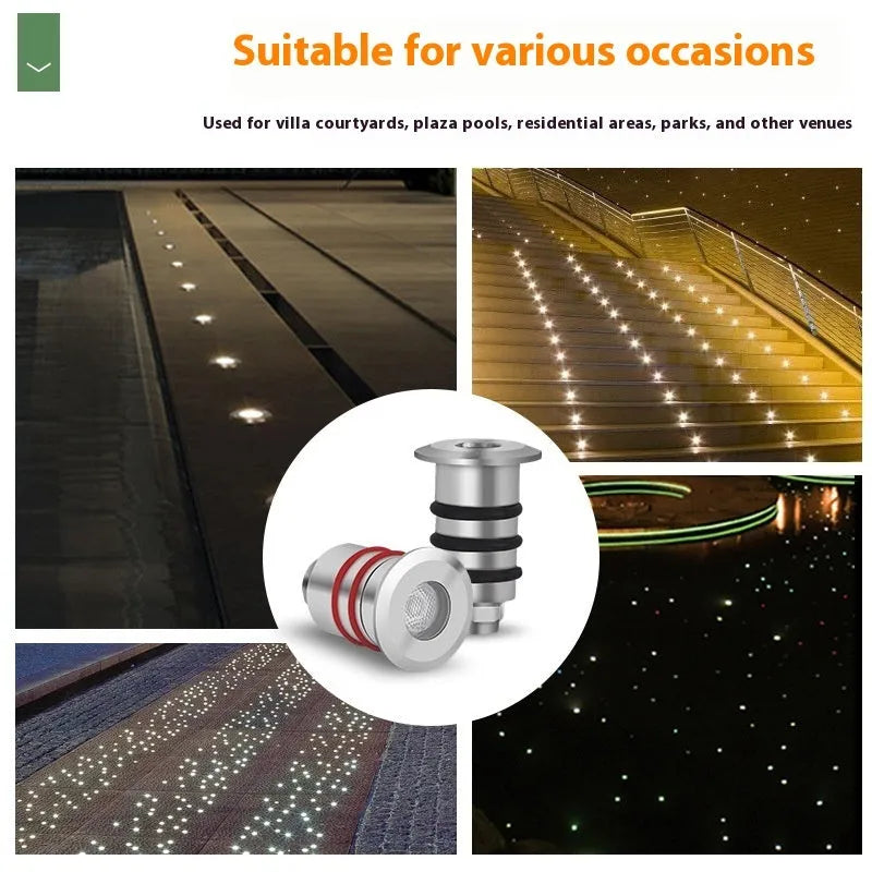 1W XINGX stainless steel underwater aisle underground LED breathing mini floor lamp step light face 22 holes 17 high 55