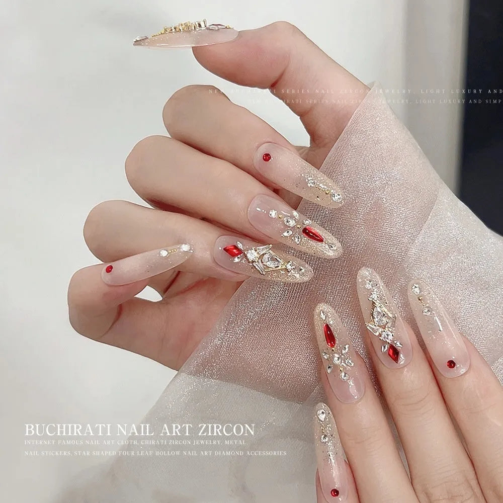 Square zircon nail rhinestone ornament alloy diamond accessory 8x13mm Princess series