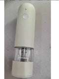 Rechargeable electric pepper and salt grinder set with clear acrylic body, LED light, and USB charging cable