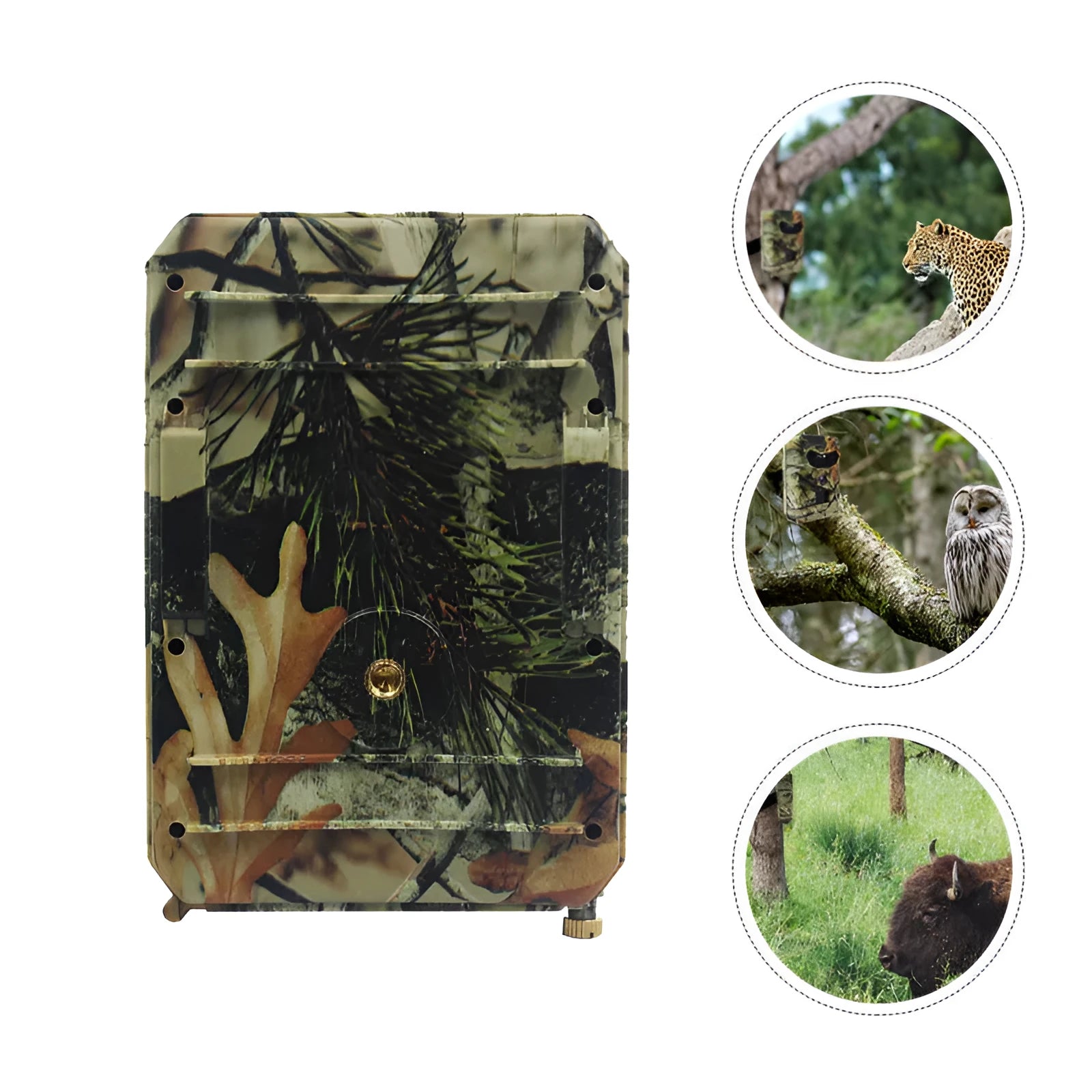 Yellow brown 16MP hunting game camera with infrared night vision and waterproof housing