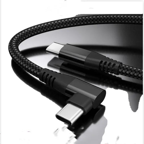 Double-headed charging cable with woven black sheath, Lightning and USB-C ends, 15pd fast charging – 1m 2m 3m lengths