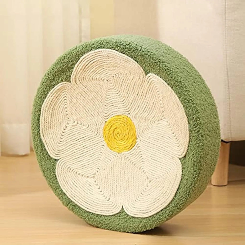 Green sisal cat scratching lounger bowl with 39cm diameter for sleeping and scratching