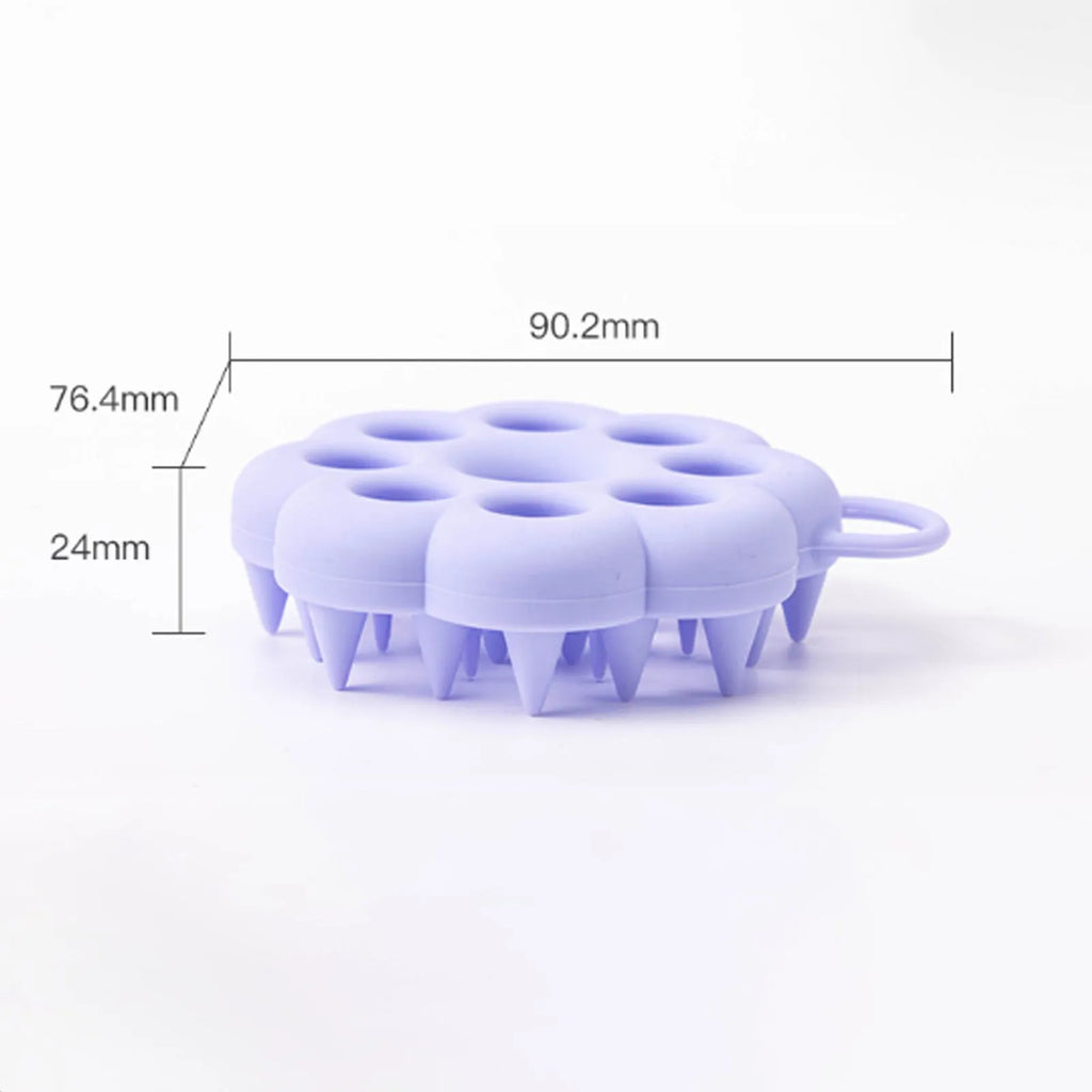 Silicone pet hair care brush for dogs and cats in blue colour, dual use dry and wet grooming tool