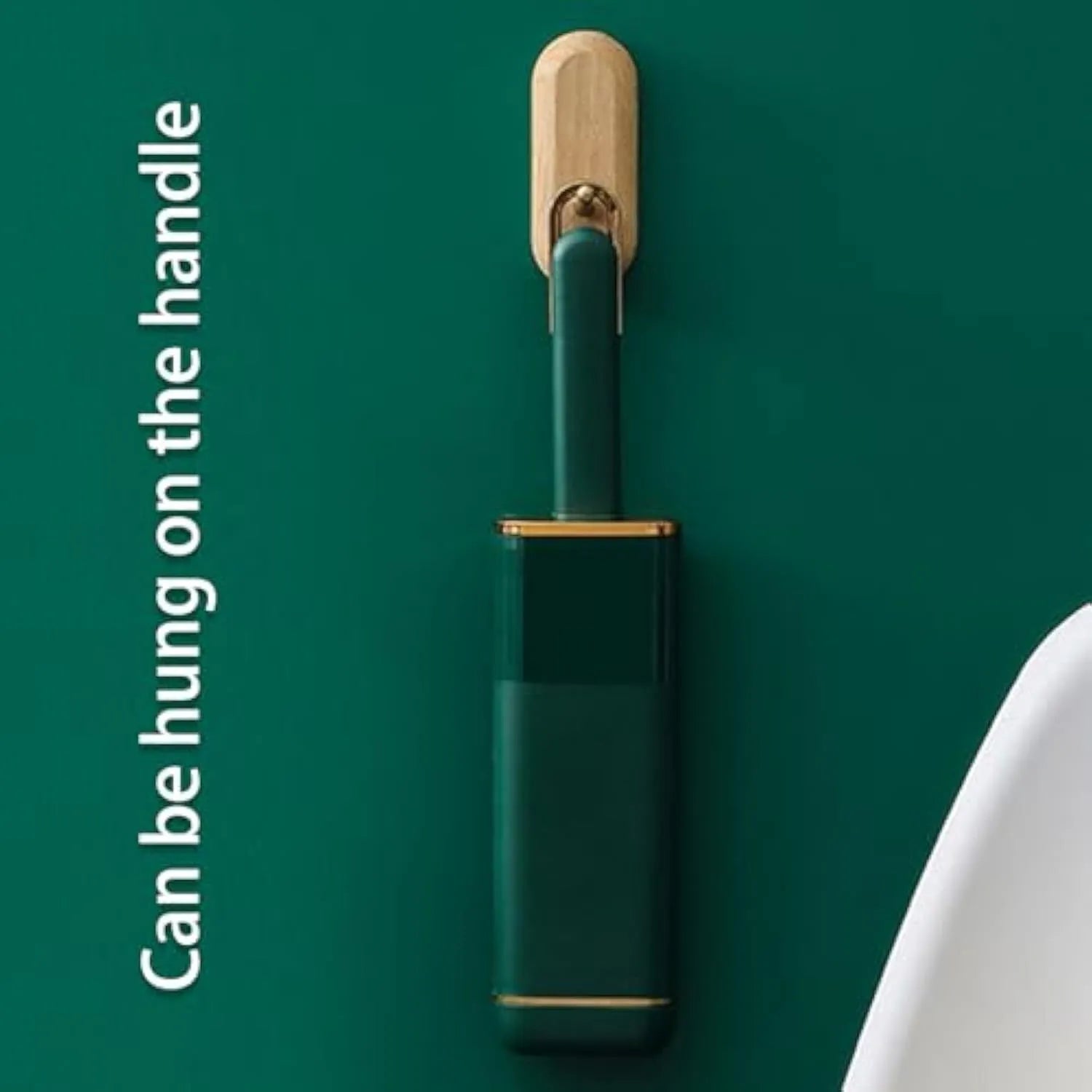 Blue reusable pet hair remover brush with a self-cleaning storage base.