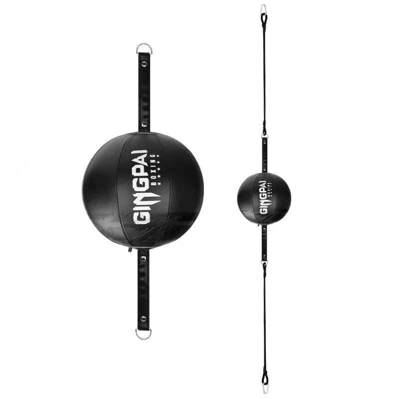 Black hanging boxing speed ball for reaction and dodge training with PU construction