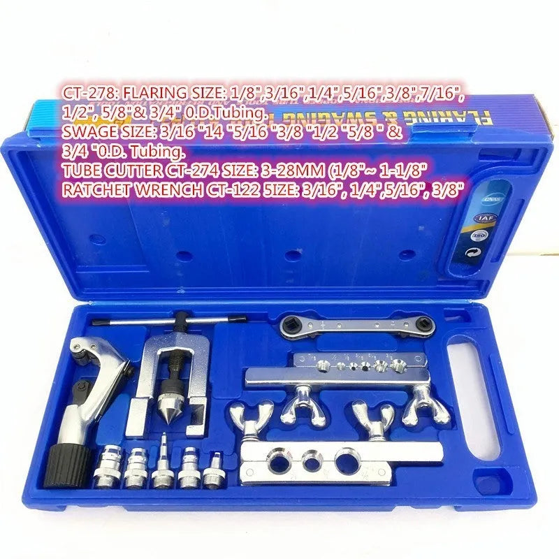 CT-278 cup type metal trumpet pipe opening tool set on a workbench.