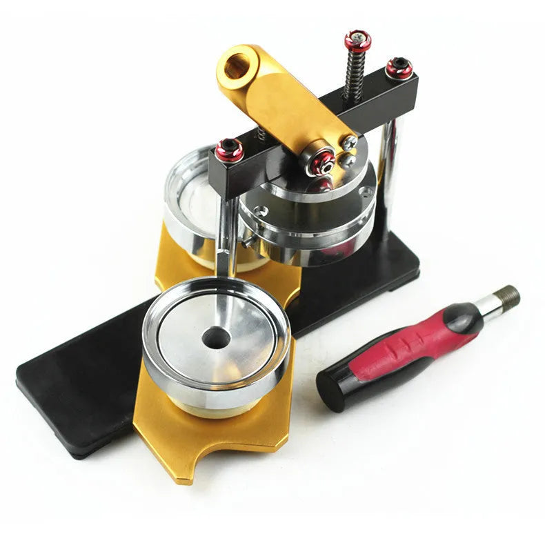 Metal badge machine with 58mm round bottom mould set for new style rotary pneumatic badge machines