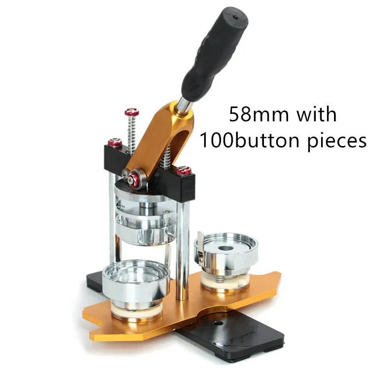 Metal badge machine with 58mm round bottom mould set for new style rotary pneumatic badge machines