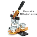Metal badge machine with 58mm round bottom mould set for new style rotary pneumatic badge machines