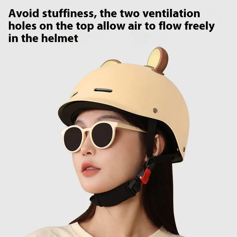 3C certified ABS electric bicycle helmet for commuting in mocha colour with strap