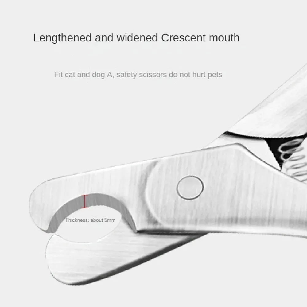 Professional silver stainless steel pet nail clipper for dog and cat grooming
