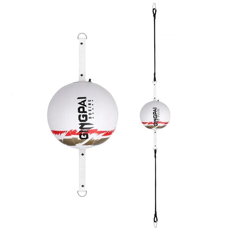 Black hanging boxing speed ball for reaction and dodge training with PU construction