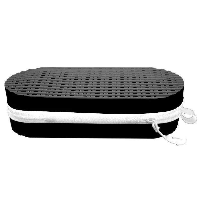 Silicone glasses case with long hand design in various colours showing 200x80x50mm dimensions