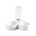 White cat water fountain with food-grade bowl and quiet submersible pump, showing 1.8 L capacity.