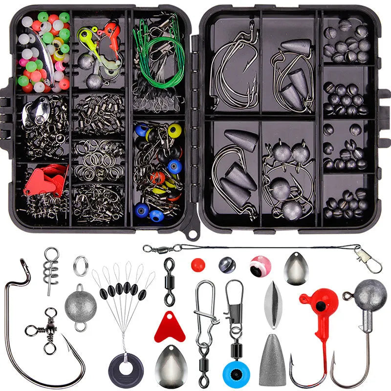 Weihe 257 pieces lure fishhook accessories suit in ABS tackle box for fishing
