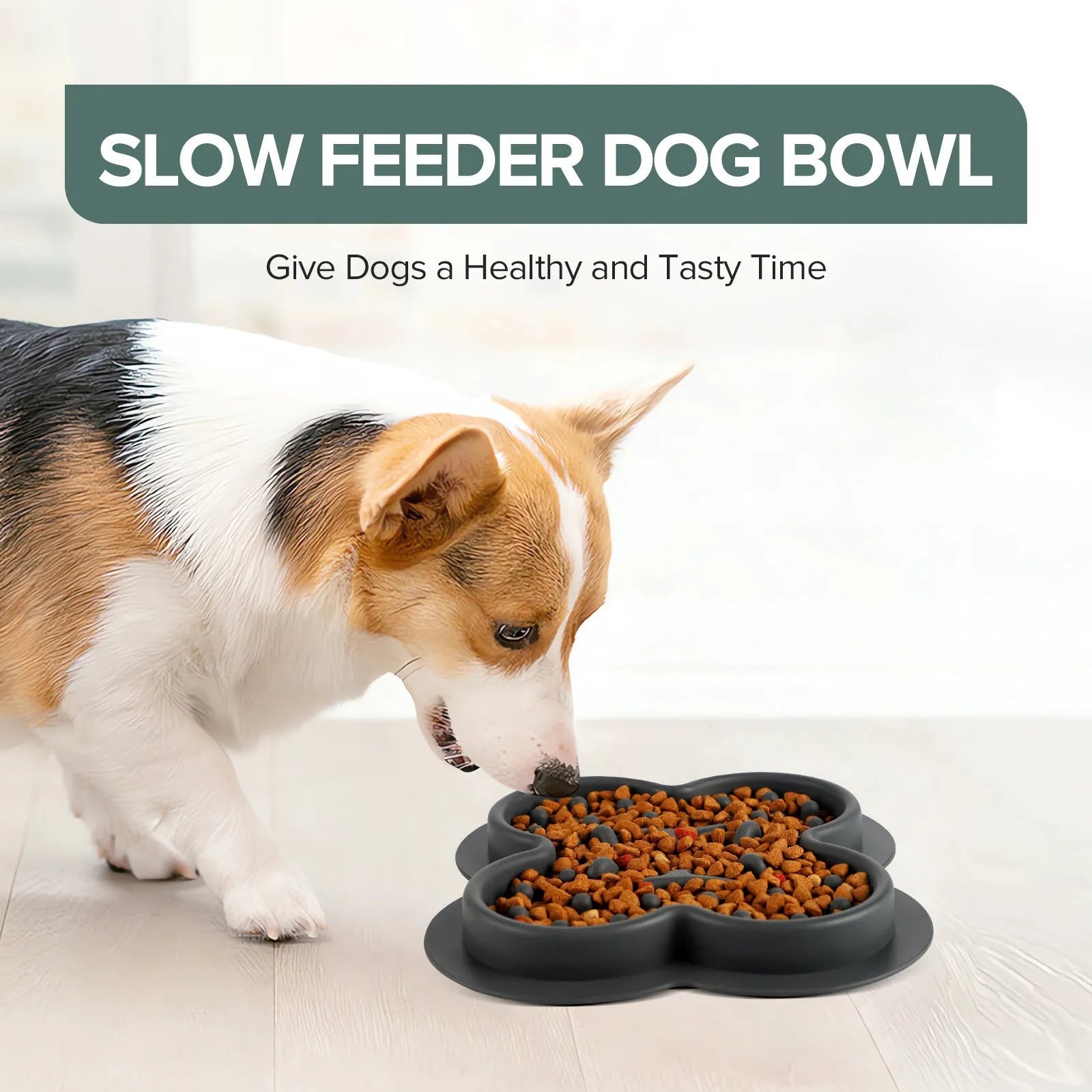 Silicone pet licking pad slow feeder mat in various colours on wooden floor