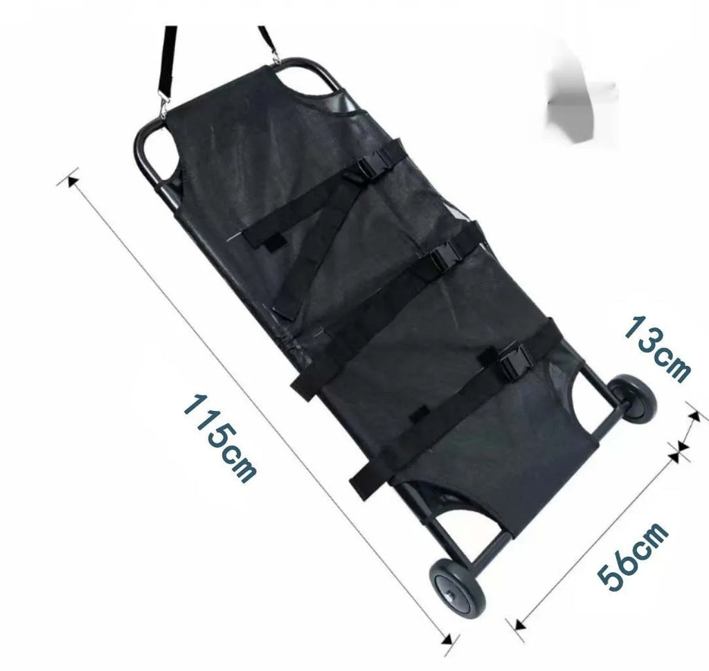 Large black aluminium alloy foldable dog stretcher for emergency pet transport
