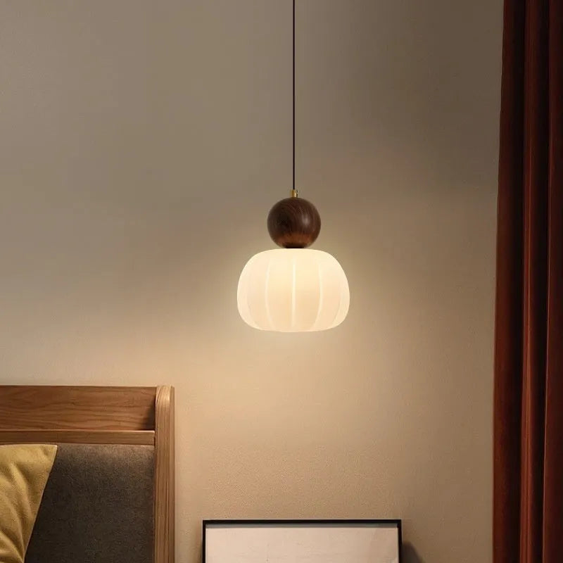 Nordic style pumpkin chandelier ceiling light fixture with alloy construction in single head design