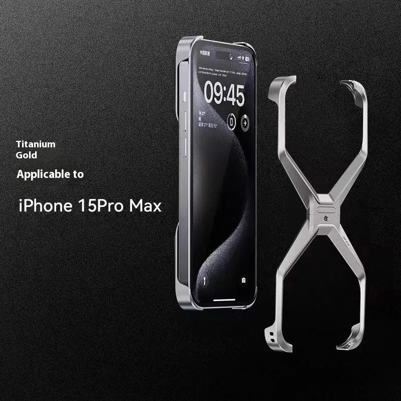 Aluminium alloy hollow phone case for Apple iPhone, frameless heat dissipation, Gray colour
