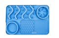 Multi-functional silicone pet slow feed lick mat in black, 304x204x42mm, foldable and portable for dogs cats