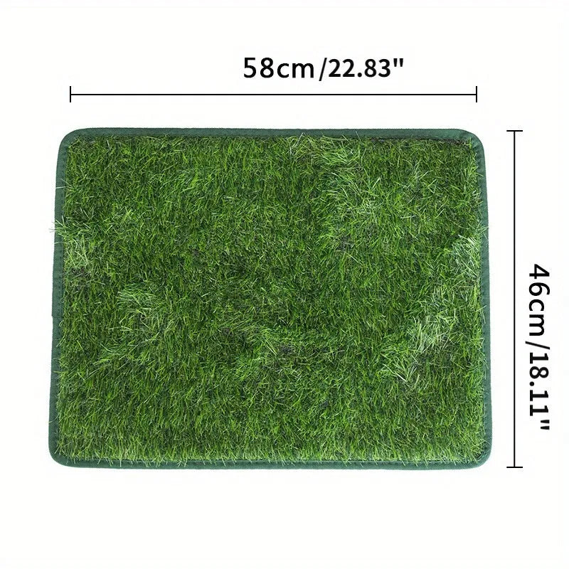 Artificial grass dog toilet training mat with washable base in three size options
