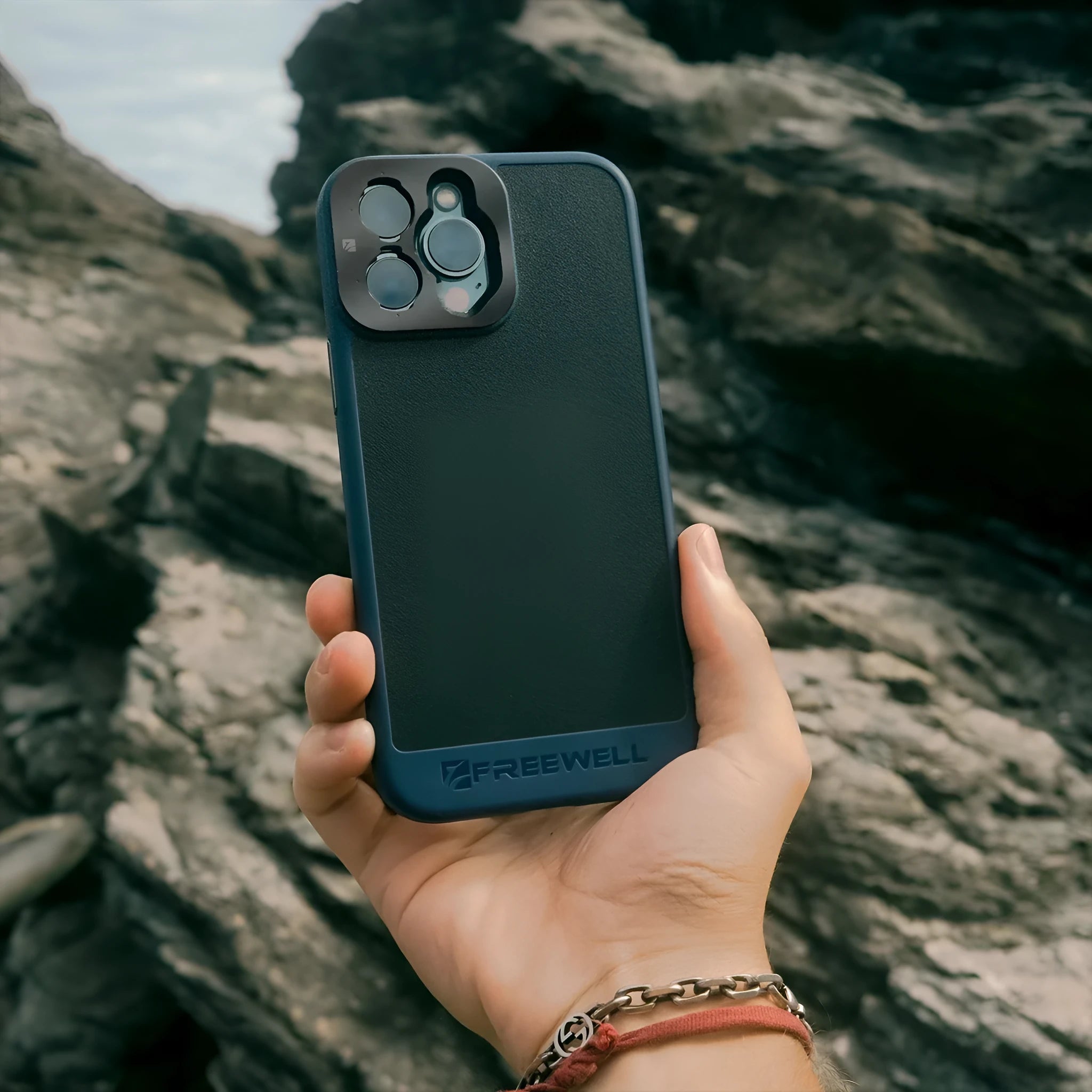 Black compatible protective case for iPhone 13 Pro, 14 Pro, and 15 Pro models.