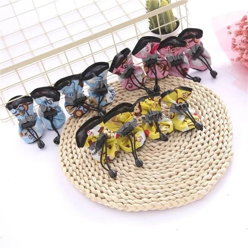 Cloth dog shoes with soft soles in multiple colour options showing decorative casual style