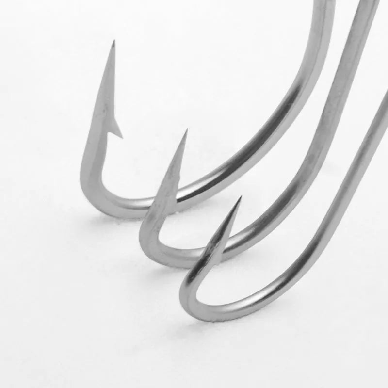 Multi-specification stainless steel sea fishing hooks for ocean boat fishing targeting various species