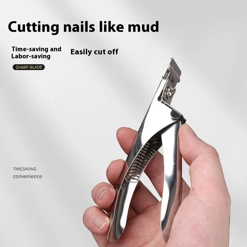 Titanium French nail scissors with U-shaped cutting edge in electrophoresis black colour option
