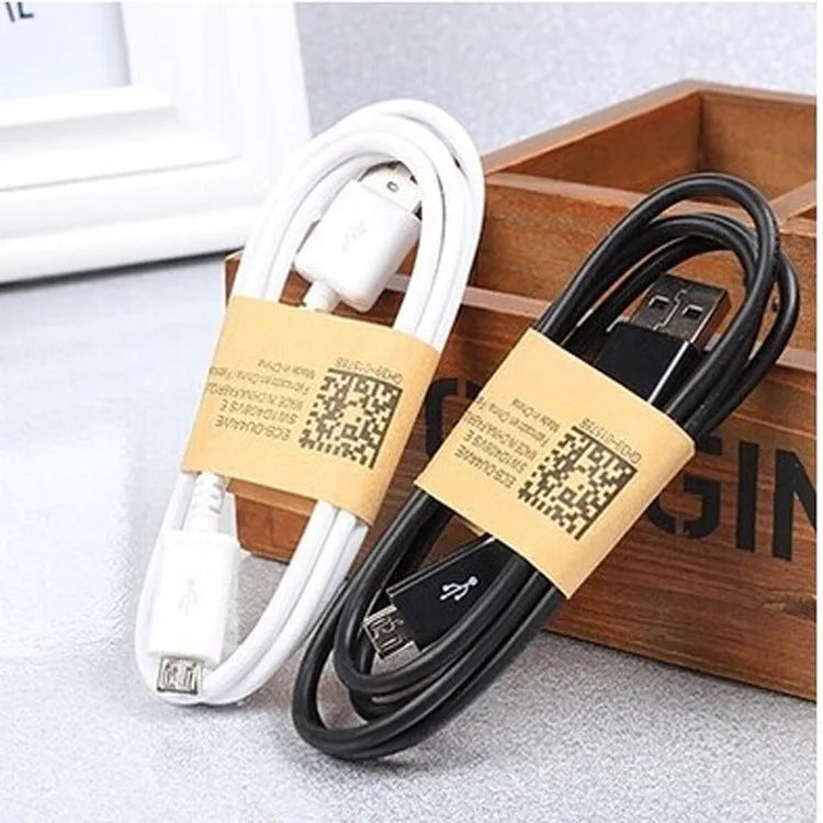 Black and white universal Micro USB Android smartphone data cable for charging and data transfer