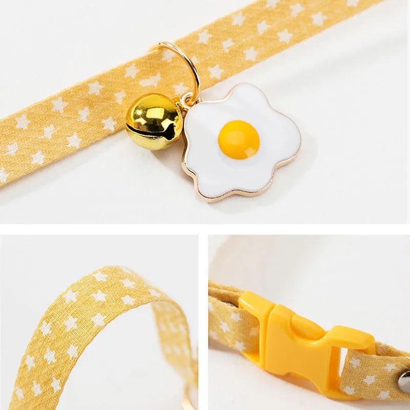 Adjustable cat collar with bell pendant and bow tie decoration for small pets