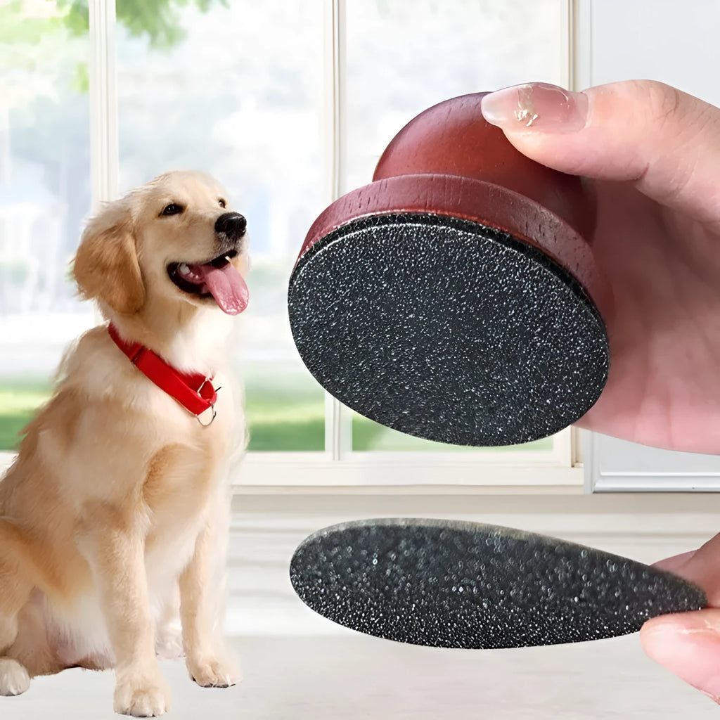 Wooden dog claw grinding board with removable sandpaper sheets for pet nail repair