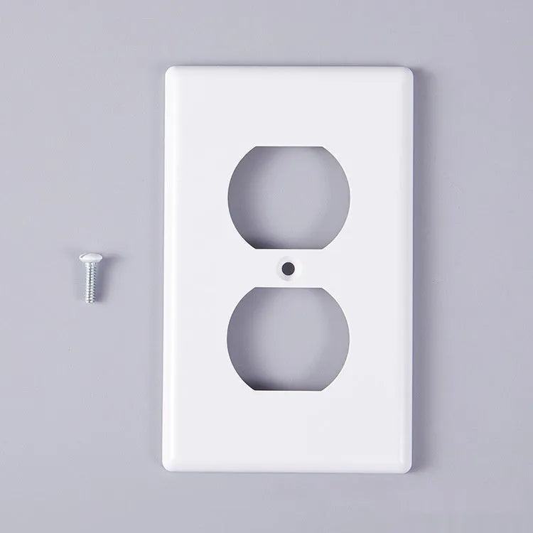 Black plastic wall-mounted socket panel for American standard outlets with surface shell design