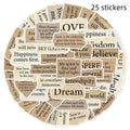 Torn English decorative PVC stickers with waterproof printing for laptops and notebooks
