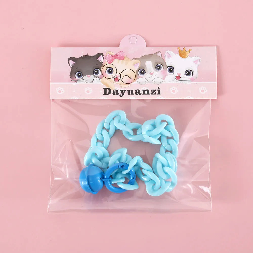 Adjustable plastic pet collar in macaron candy colours for cats, dogs, and rabbits