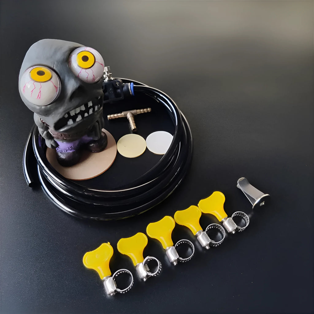 Turbo car decompress ornament kit with doll, pressure valve, copper tube and installation components