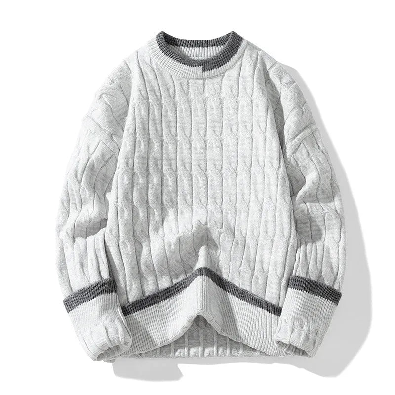 Men's loose modal acrylic pullover sweater in multiple colour options for autumn and winter wear