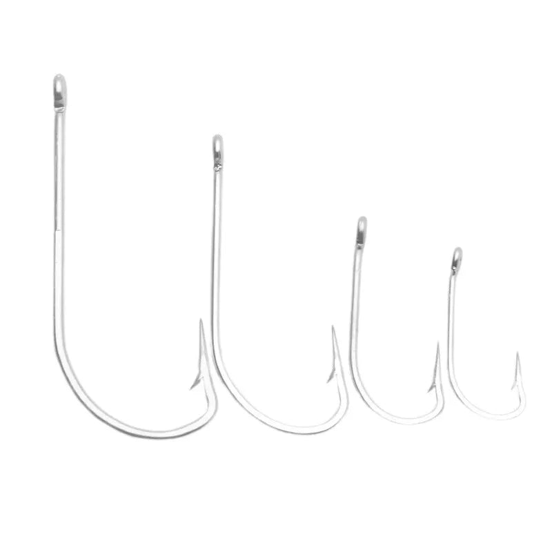 Multi-specification stainless steel sea fishing hooks for ocean boat fishing targeting various species