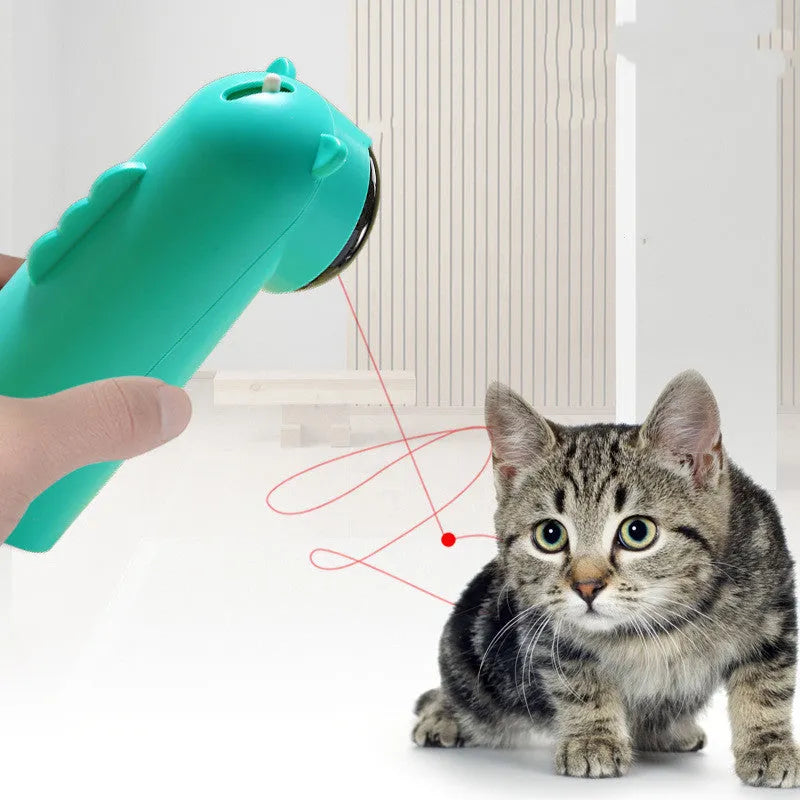 Automatic laser cat pole toy LED red laser with scheduled boot option in green and white colour