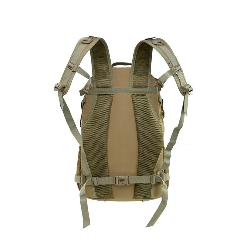 Oxford cloth mountaineering backpack with air pillow belt in khaki colour, 49cm height