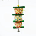 Parrot toy made of wood rattan paper silk woven gnawing skewers 10x25cm natural colour for cage hanging